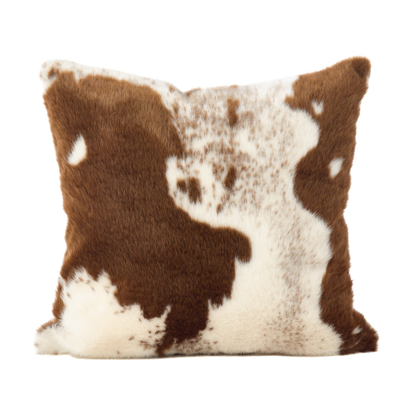 Urban Faux Cowhide Brown 28" Poly Filled Floor Pillow