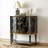 Black Solid + Manufactured Wood Free form Console Table