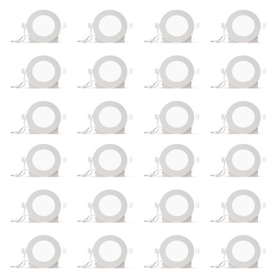 4" Slim Recessed LED with Night Light (Set of 24), 9W, 5CCT Selectable, Triac Dimmable