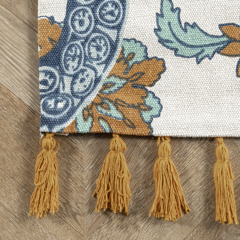 Tapis bleu / orange Thomas Paul, Tapis de couloir 2 pi 8 po x 6 pi