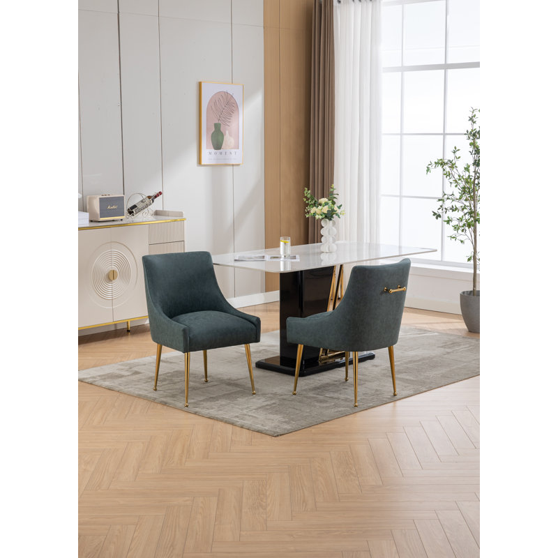 Waltrudis 19.7'' H Upholstered Side Chair, Polyester Navy