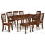 Ensemble de table de salle à manger 9 pièces comprenant une table rectangulaire avec rallonge papillon et 8 chaises en bois, acajou-1263928293-1270227961-1313939292