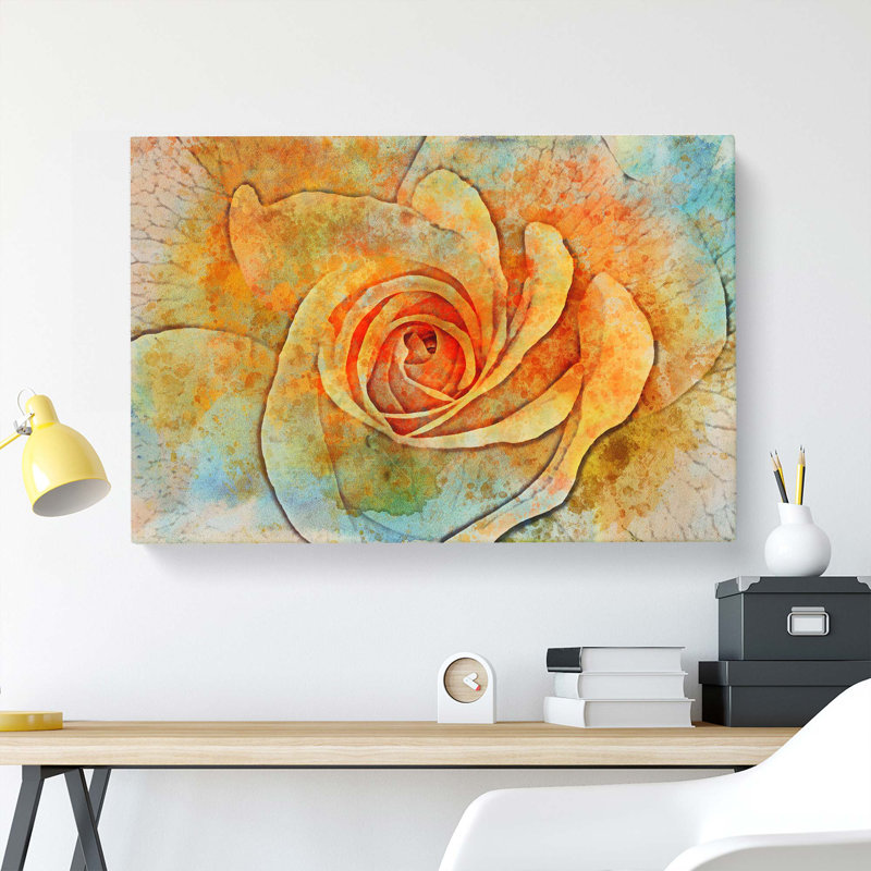 Yellow Rose In Abstract - Wrapped Canvas, 35cm H x 50cm W x 3cm D