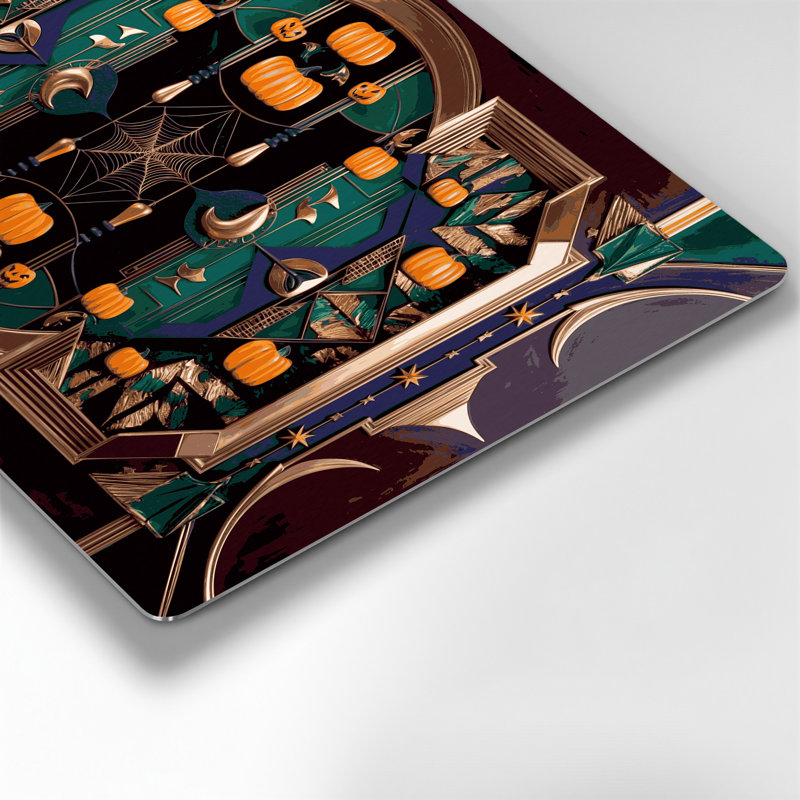 Halloween Art deco Halloween designs Black Metal Wall Art, 11" H x 14" W