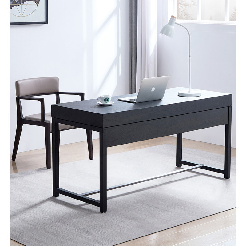 Bureau minimaliste en bois de frêne avec 3 tiroirs de rangement