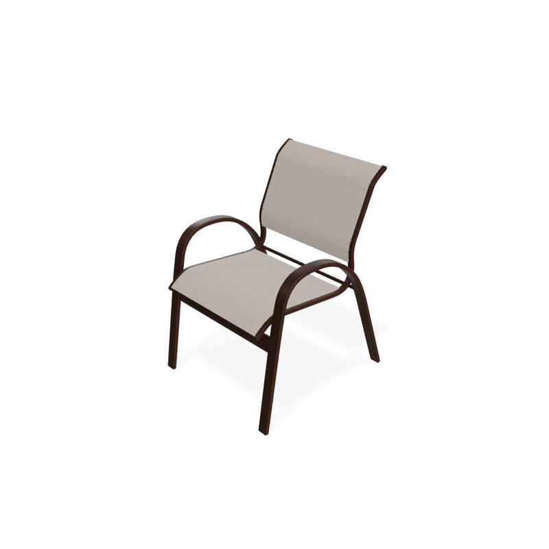Chaise de patio empilable Hiraku, Naturel, Kona texturé