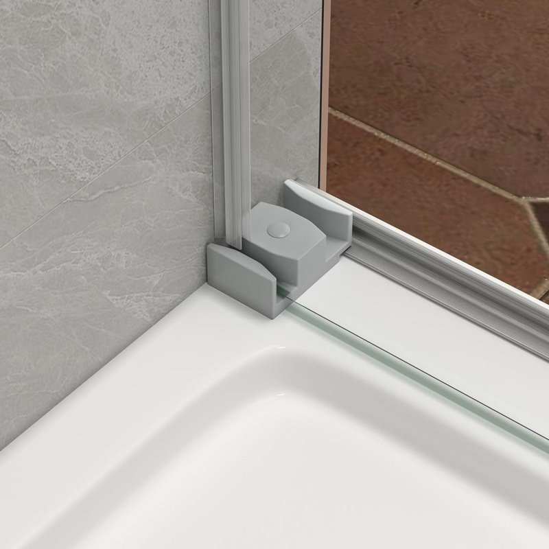 Porte de douche de 43 à 48 po x H 76 po, Nickel brossé