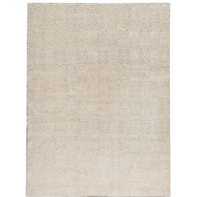 Tapis beige noué à la main de haute qualité