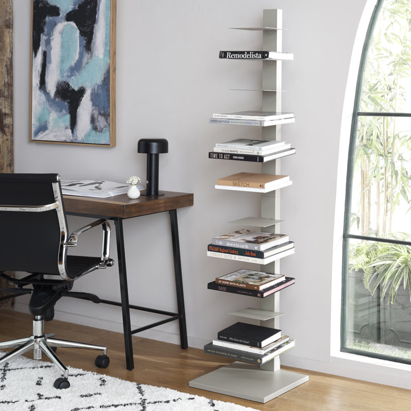 St Catherine Bookcase, Gray, (11 Shelves) 65.25" H x 15.75" W x 16" D