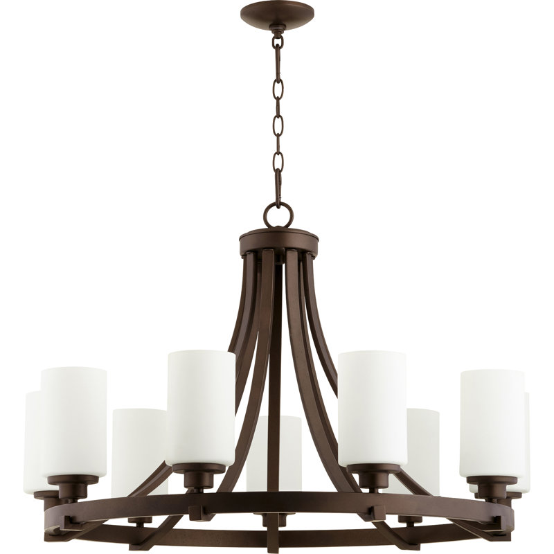 Radita 9 - Light Wagon Wheel Chandelier, Oiled Bronze