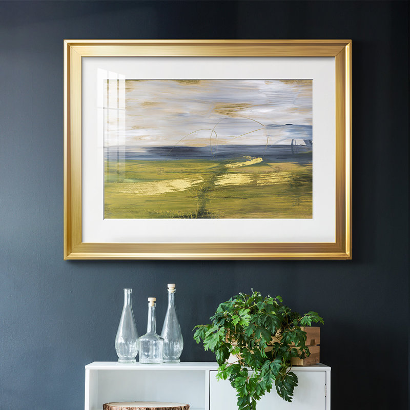 Ciel et terre II, impression sur papier, H 27 po x l 39 po x P 1,5 po, Or