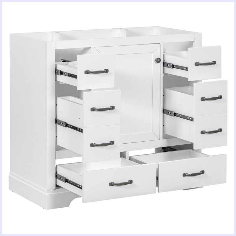 Modern Bathroom Vanity With Multi-Functional Drawer, White