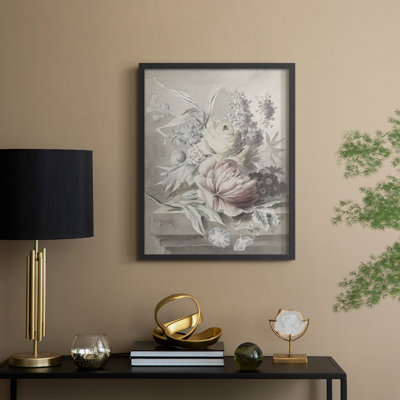Impression florale vintage encadrée Lxxxix - bois massif