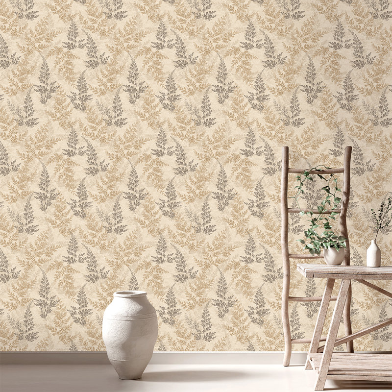 Papier peint Wild Herbs Warm Beige, Beige