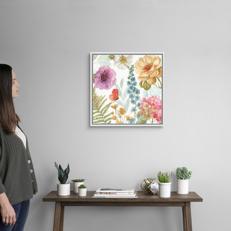 «Rainbow Seeds Flowers III» par Audit Lisa - reproduction d'art sur toile, H 22 po x l 22 po x P 2 po, Toile blanche encadrée