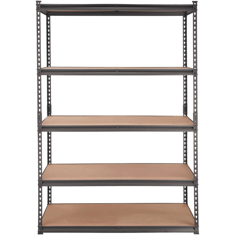 Étagère de rangement réglable à 5 niveaux, capacité de 2 000 lb, étagère de rangement robuste en métal, noire, P 18 po x l 48 po x H 72 po pour la cuisine
