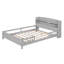 Lit élégant pour appartement, chambre d'amis, lit plateforme, lit plateforme en bois avec éclairage à DEL intégré, tête de lit avec rangement et garde-corps-521301147