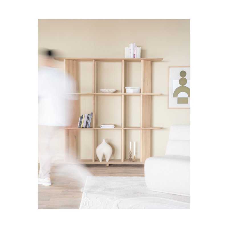 Wall Shelf Solid Wood Bookcase, Natural