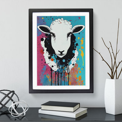 Splashed Sheep No.2 - Framed Print