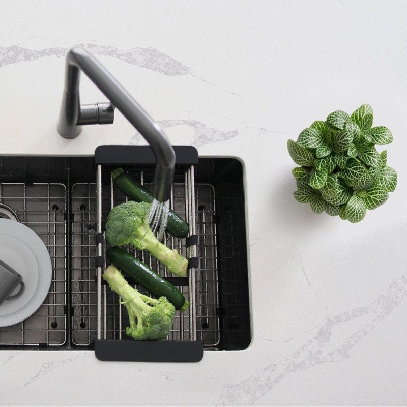 Adjustable Stainless Steel Over The Sink Dish Rack