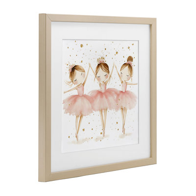 Trio Of Ballerinas Framed Print Under Glass, design by Creative Studio