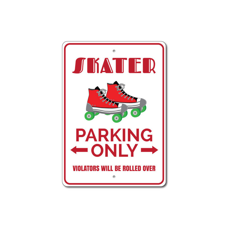 Panneau de stationnement pour patins à roulettes, H 14 po x l 10 po x P 0,04 po