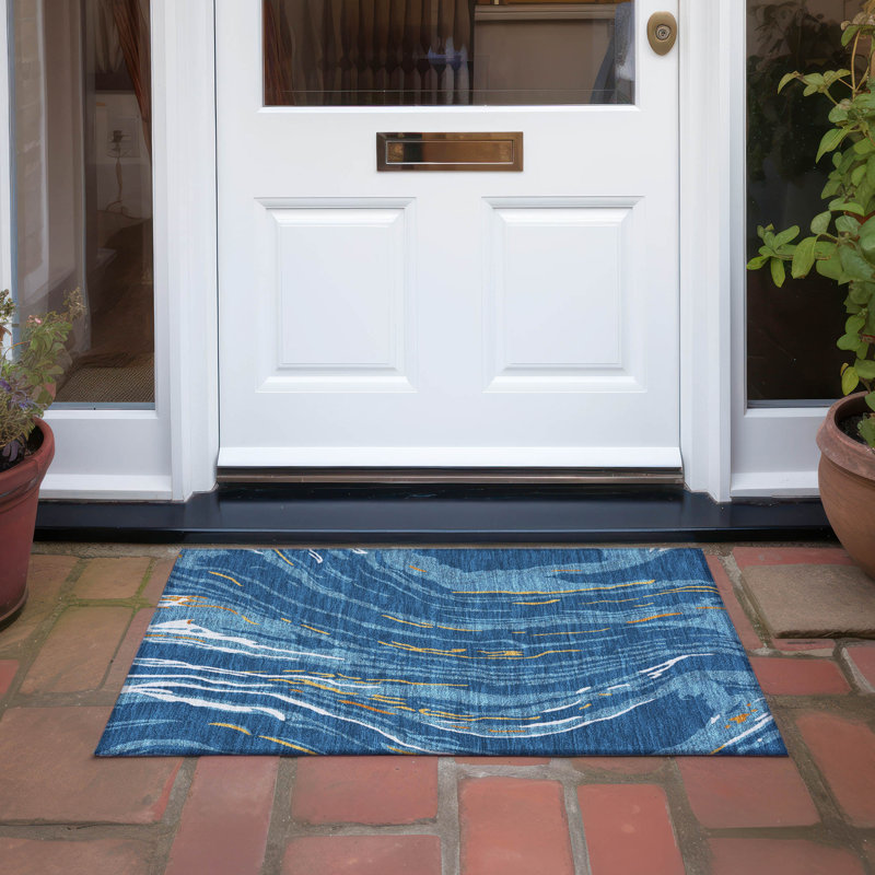 Machine Washable Indoor/Outdoor Chayden ACN1037 Ivory Rug, Rectangle 1'8" x 2'6"