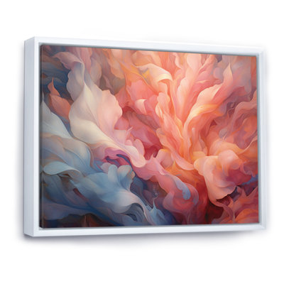 «Peach Blue Rose Reverie I», reproduction d'art sur toile encadrée florale