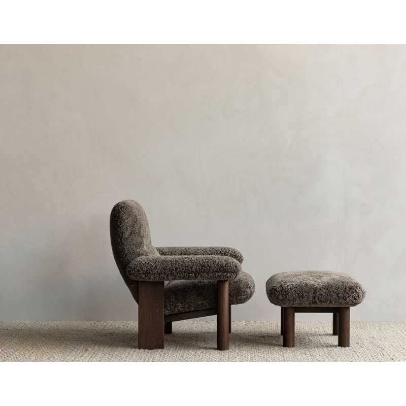 Brasilia Lounge Chair, Sheepskin Root, Walnut
