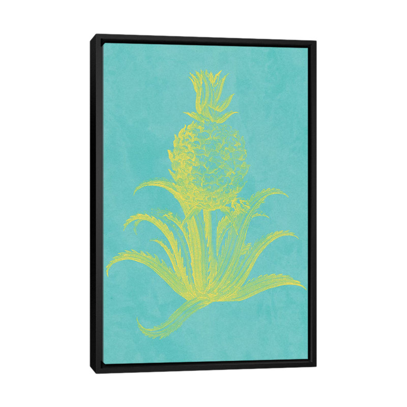 « ananas frais ii », impression sur toile, H 26 po x l 18 po x P 1,5 po, Toile encadrée noire, Pas de tapis