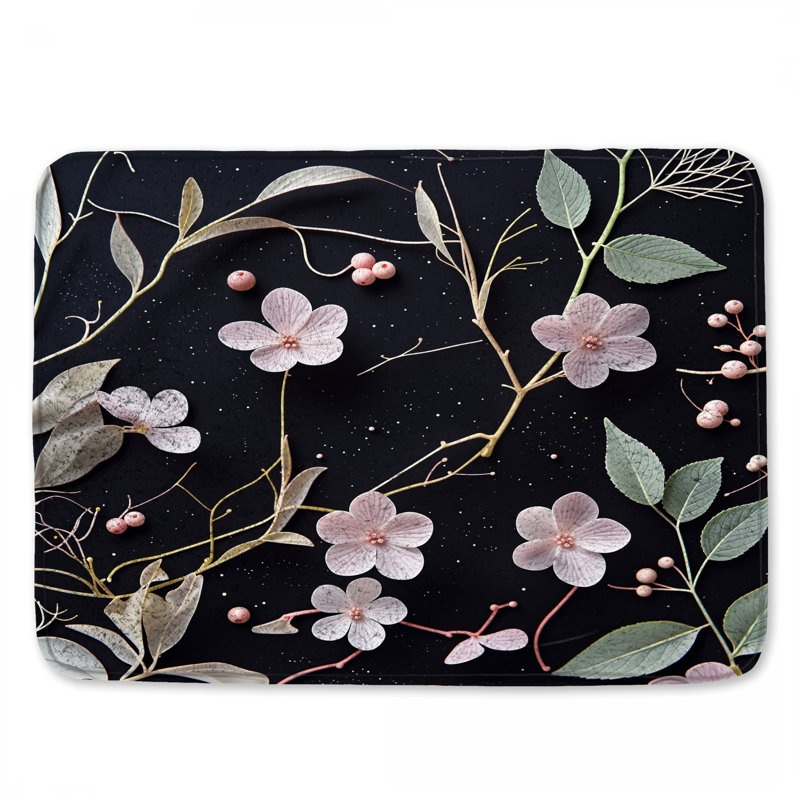 Tapis de bain floral, 24in W x 17in L
