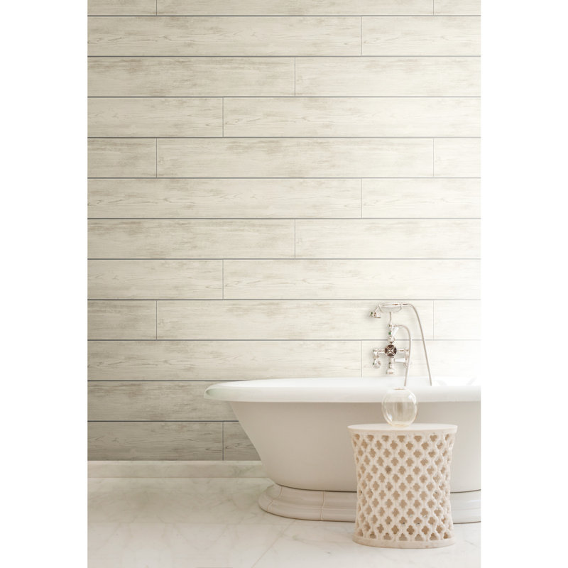 Shiplap Wallpaper, Off-White