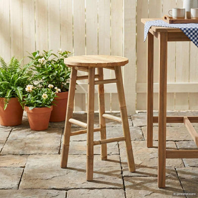  Tabouret de jardin naturel en bambou 14,96 x 26,77 po