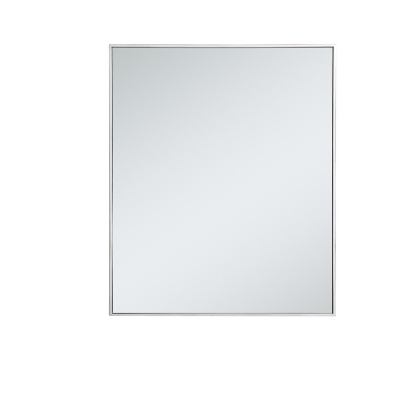 Sabine Metal Rectangle Wall Mirror, 36" x 30", Silver