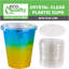 Petits gobelets jetables en plastique transparents 12 oz avec couvercles plats pour boissons froides, café glacé, parfait, jus, boissons gazeuses, cocktail et tasses de fête (150)