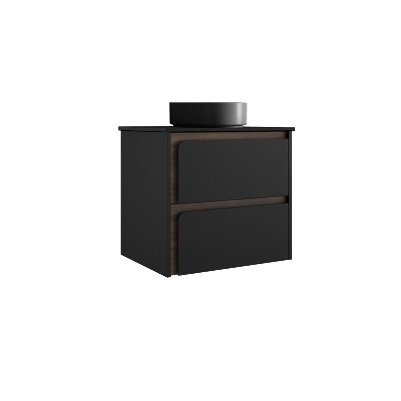 Ensemble de meuble-lavabo simple 24 po Cordoba, Noir, Noir / bois