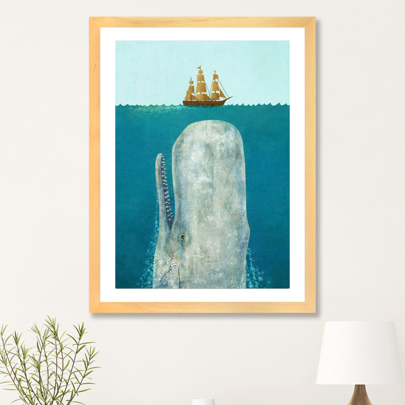 Reproduction de photo encadrée "The Whale" par Terry fan, H 32 po x l 24 po x P 1 po, Papier beaux-arts encadré bois naturel