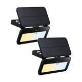 3cct Solar Flood Lights With Motion Sensor, Dimmable, Adjustable Head, Ip65 Waterproof, Black