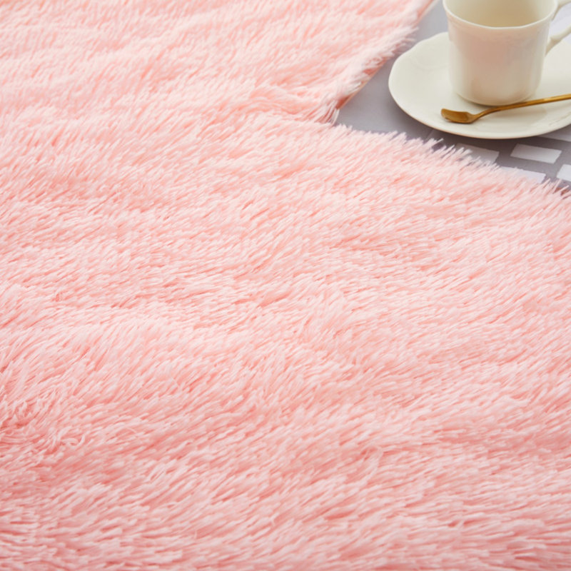 Solid Colored Shaggy 4X4ft Round Rug For Living Room Fluffy Rug