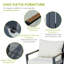 Ensemble de meubles de patio 4 pièces, ensemble de conversation en aluminium, ensemble de canapé de jardin avec fauteuils, causeuse, table basse centrale et coussins
