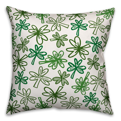  Sketch Clover Indoor Polyester Throw Pillow