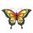 18'' Butterfly Wall Decor, UV Resistant Outdoor Wall Art with Colorful Glass Wings