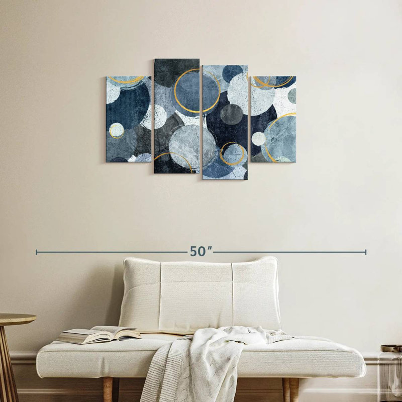 Cercles bleus superposés Avery, H 22 po x l 36 po