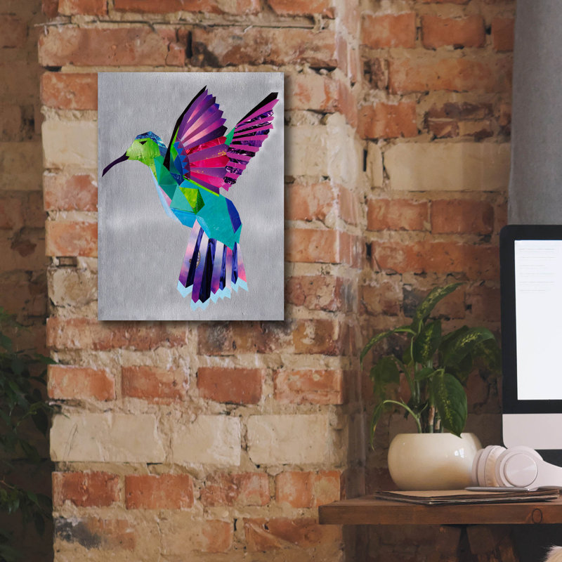 «Hummingbird» par Artpoptart, art mural sur toile, H 16 po x l 12 po x P 0,75 po