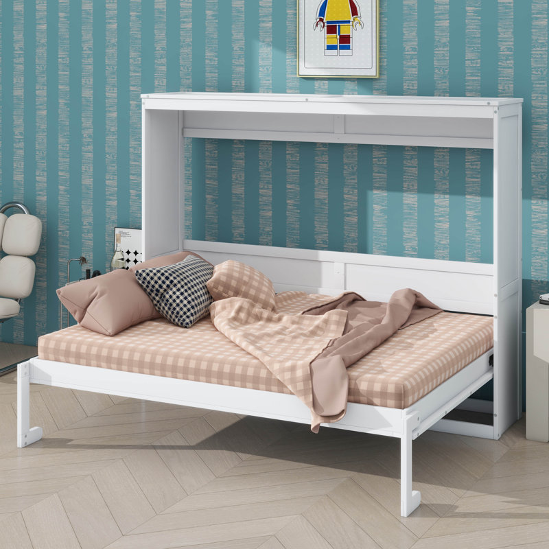 Lit escamotable double pleine grandeur, Double, Blanc