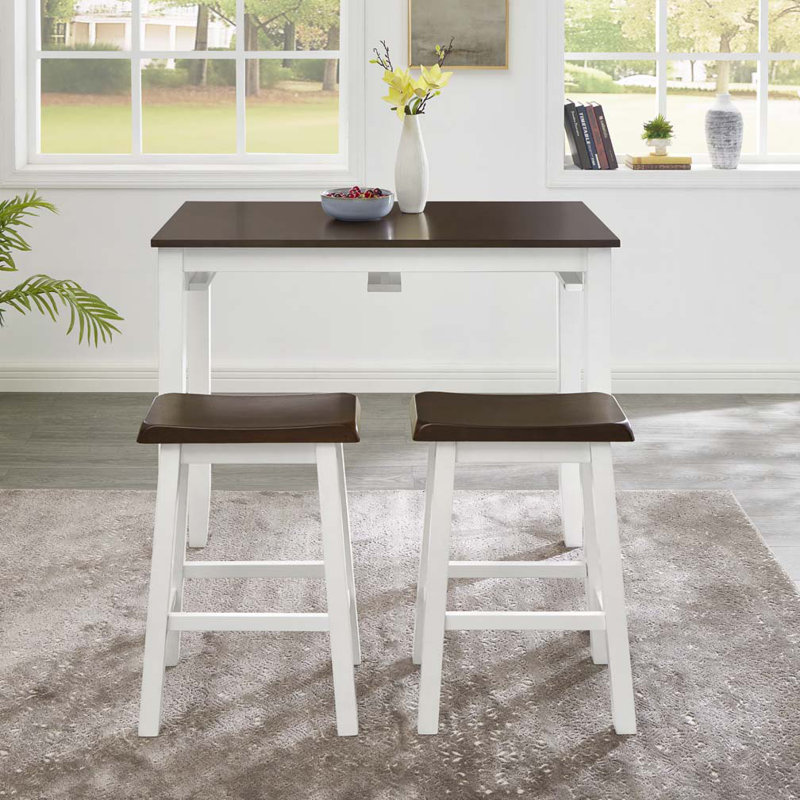 Industrial Style 3-Piece Counter Height Table Set with Two Chairs