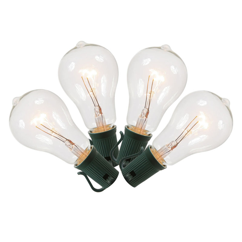 10-Count PS50 Edison Style Patio Lights 9ft Wire, Clear