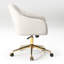 Chaise de bureau rembourrée en velours Farrah-101215813