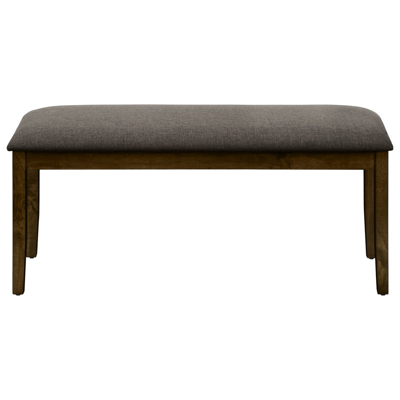 Banc rectangulaire rembourré en tissu brun de 44 po avec cadre en bois massif stable pour diverses pièces de maison Revêtement de 44,5 po, salle à manger, cuisine et espaces d'entrée