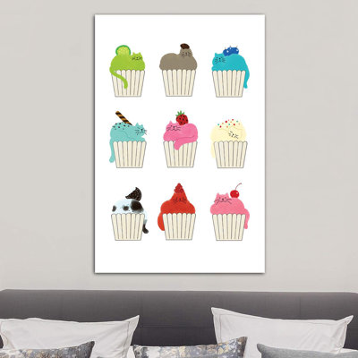 Cupcat Flavours by Big Nose Work - Wrapped Canvas Print